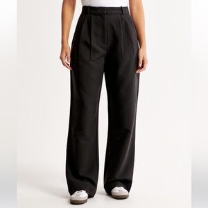 Abercrombie & Fitch Curve Love Sloane Black Wide Leg Pants